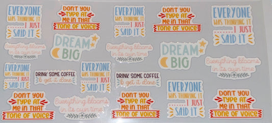 “Me in That Tone of Voice” UV DTF Cup Wrap | Funny Attitude Glass Can Transfer | Relatable Humor 16oz Cup Decal